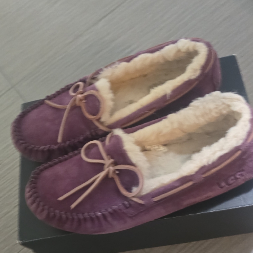 UGG Purple Moccasins with Cream Lining